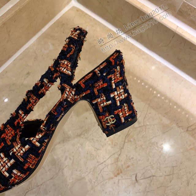 Chanel女鞋 香奈兒時尚經典涼鞋 Chanel中跟涼鞋  naq1085